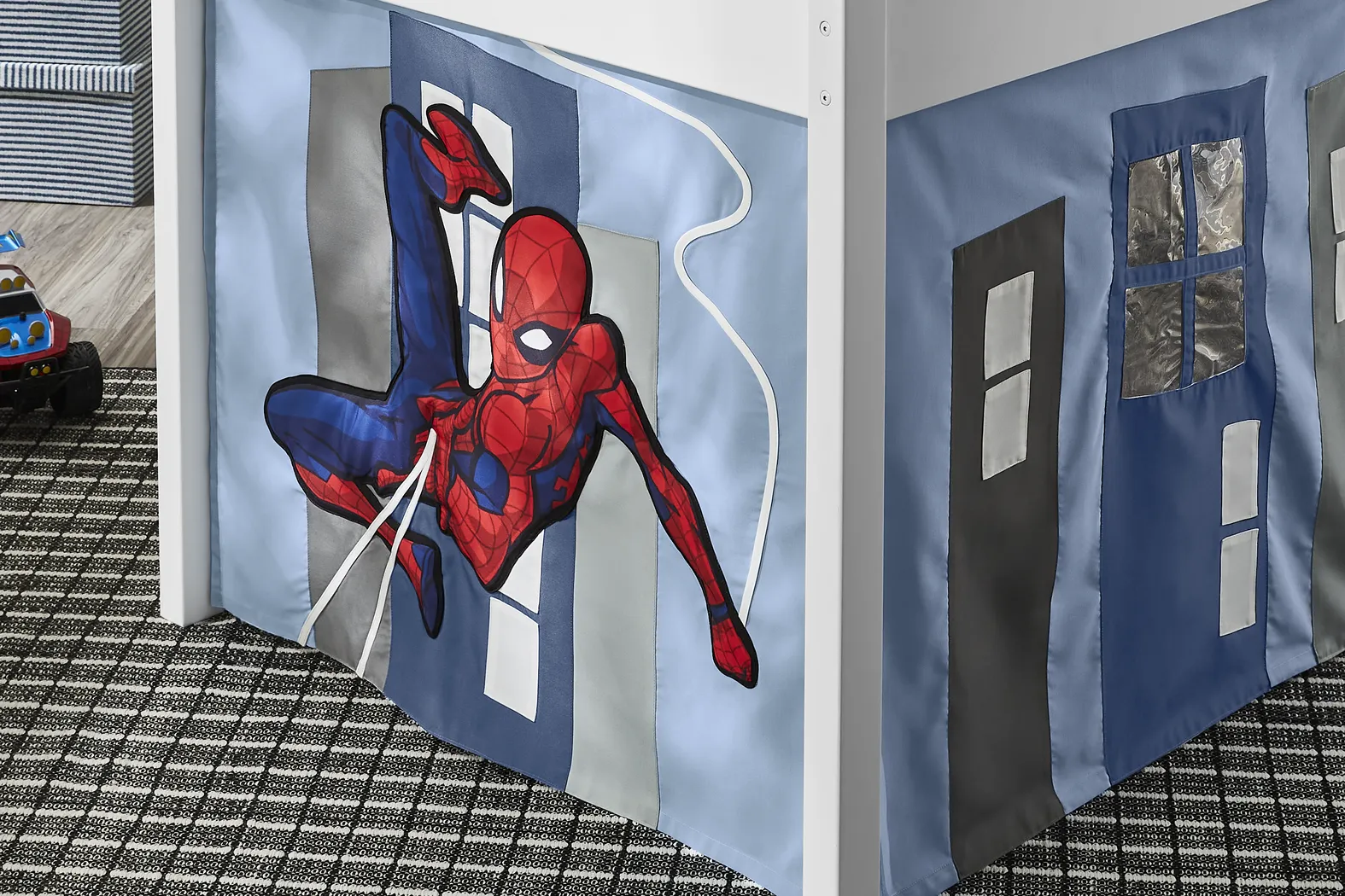 Spider-Man White Twin Low Loft with Slide - Thumbnail - Image 3