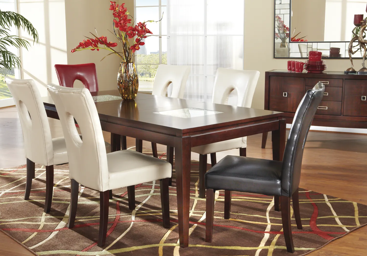 Spiga Cream 9 Pc Dining Room - Thumbnail - Image 1