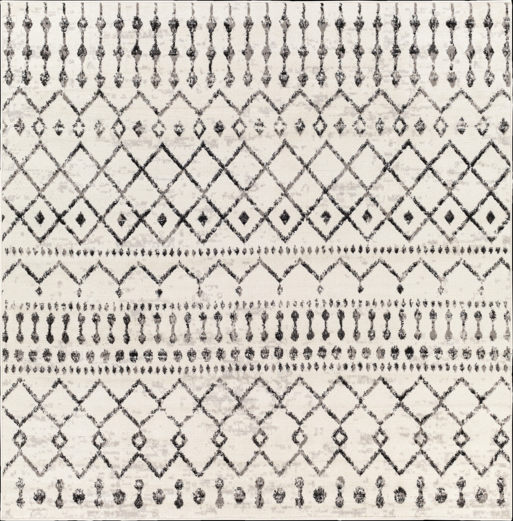 Spofford I Black 6'7 Square Rug - Thumbnail - Image 1