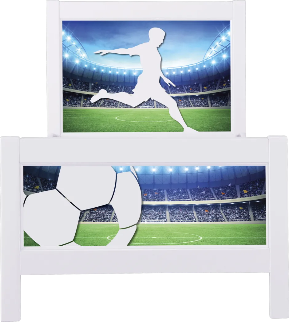 Sports Superstar White 3 Pc Twin Soccer Panel Bed - Thumbnail - Image 1