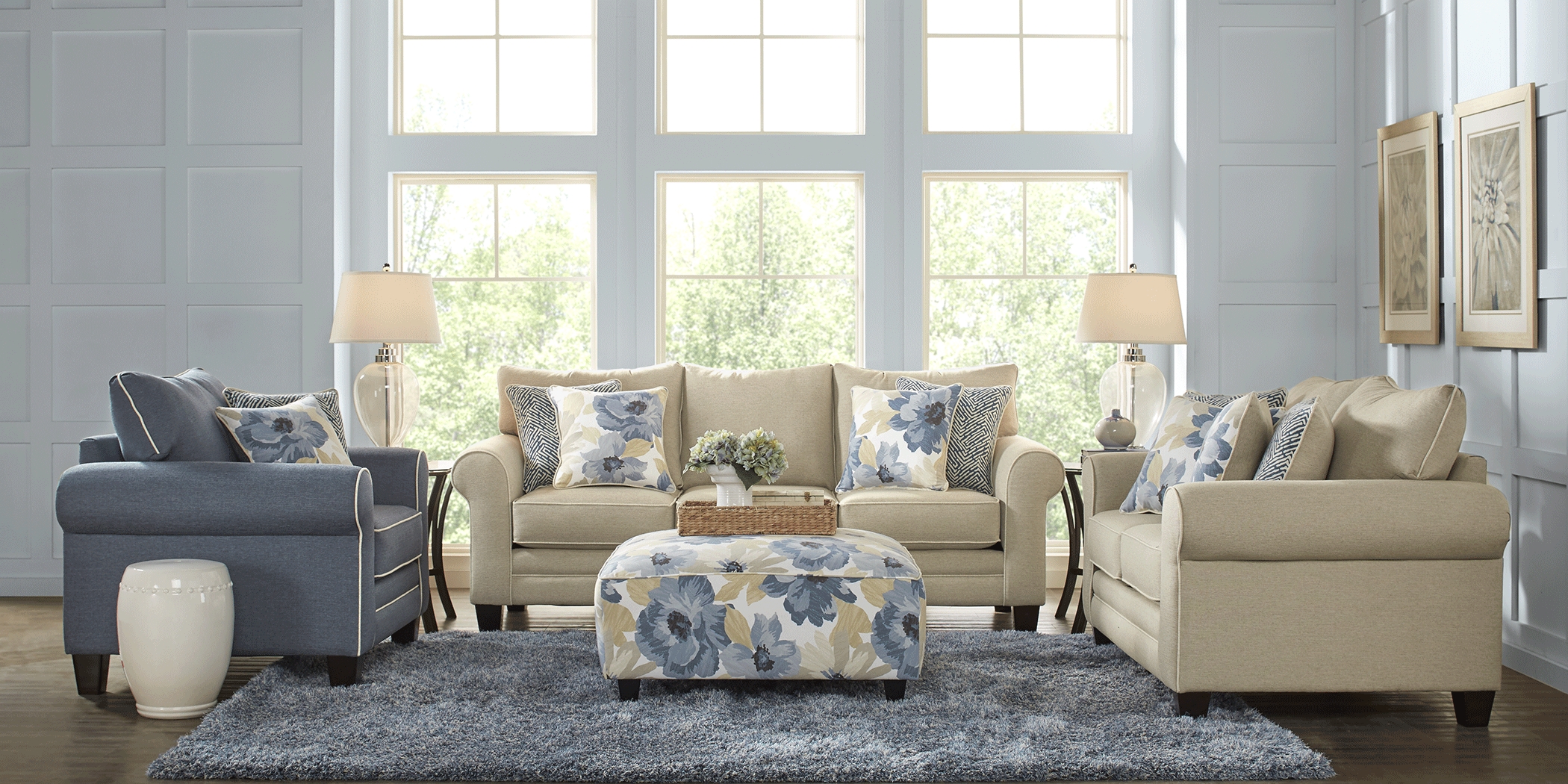 Spring Blooms Beige Sofa - Thumbnail - Image 3