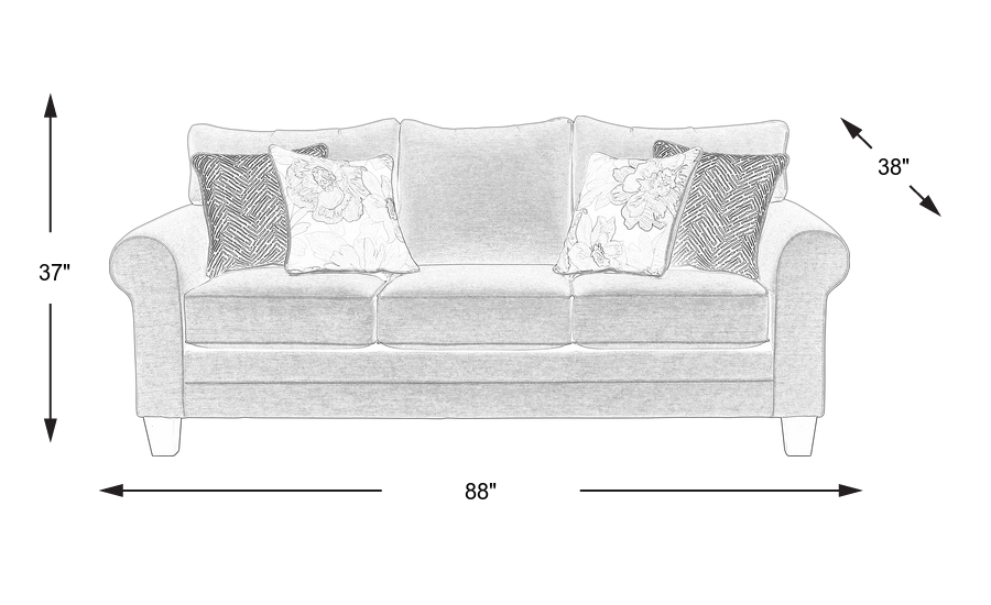 Dimension Image. Please refer to the Dimension Tab on this page for dimension details.