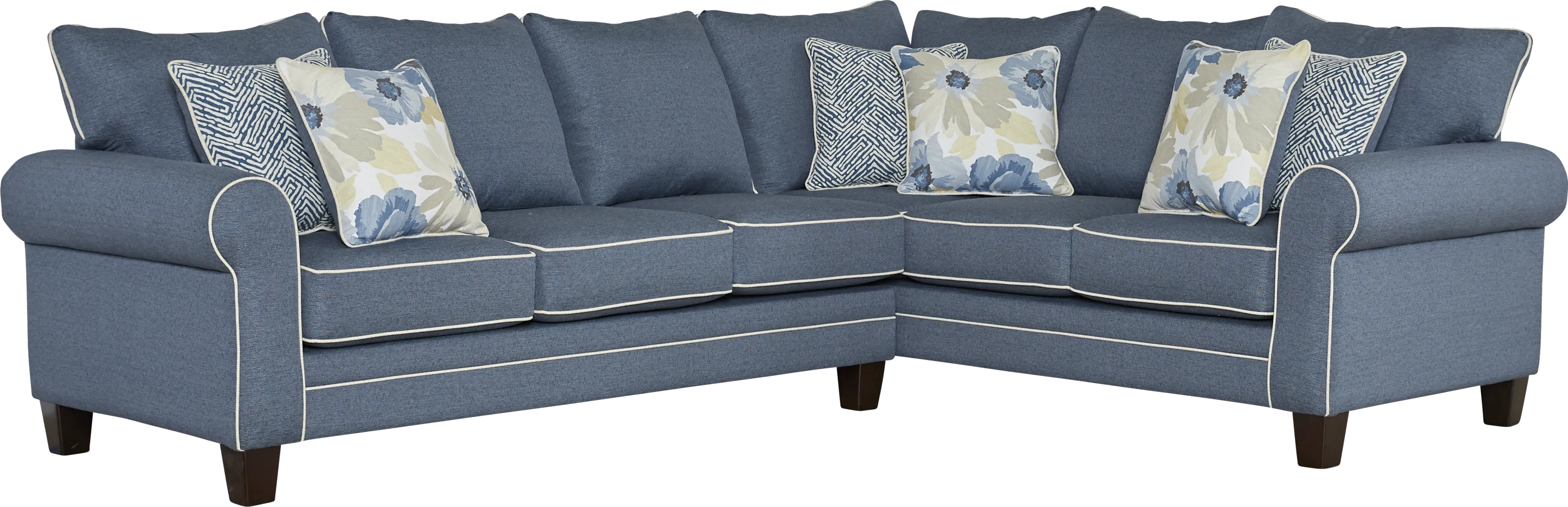 Spring Blooms Blue 2 Pc Sectional - Thumbnail - Image 1
