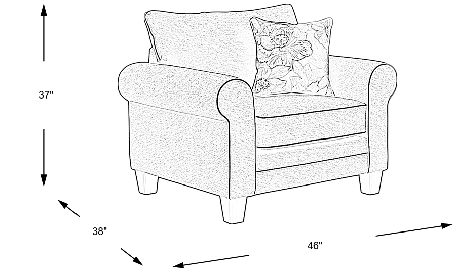 Dimension Image. Please refer to the Dimension Tab on this page for dimension details.