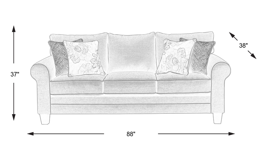 Dimension Image. Please refer to the Dimension Tab on this page for dimension details.