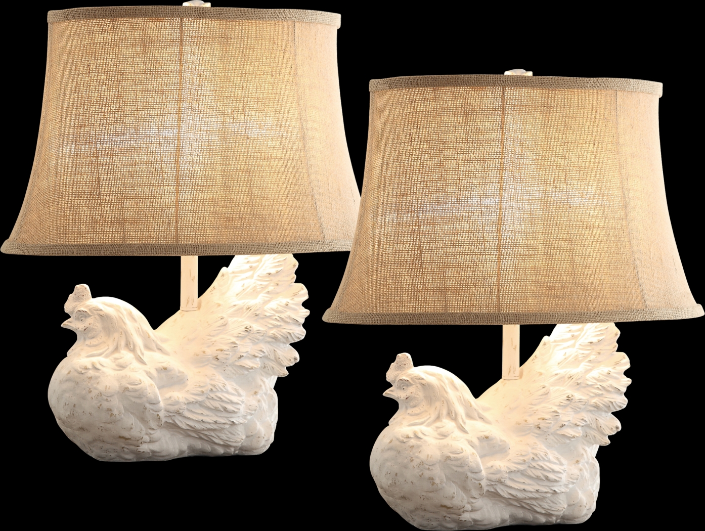 Spring Chicken White Table Lamps, Set of 2 - Thumbnail - Image 1