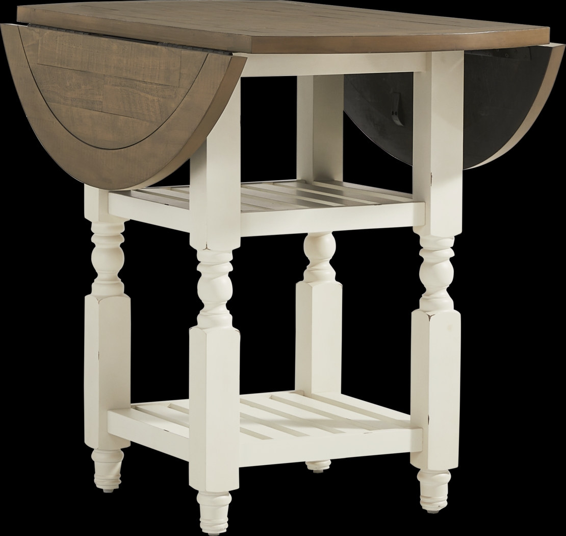 Spring Cottage White 6 Pc Round Counter Height Drop Leaf Dining Room - Thumbnail - Image 3