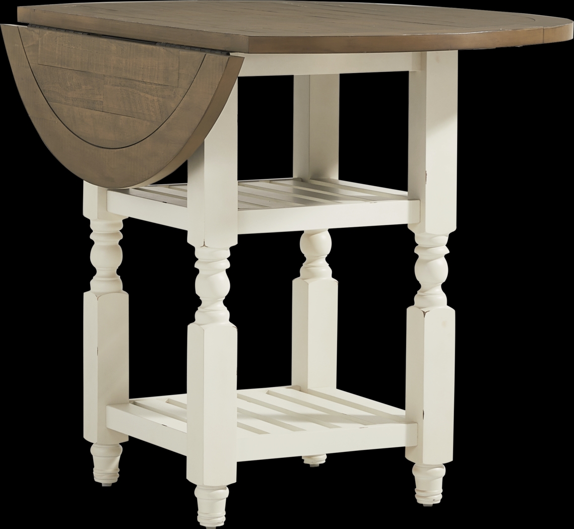 Spring Cottage White 6 Pc Round Counter Height Drop Leaf Dining Room - Thumbnail - Image 4