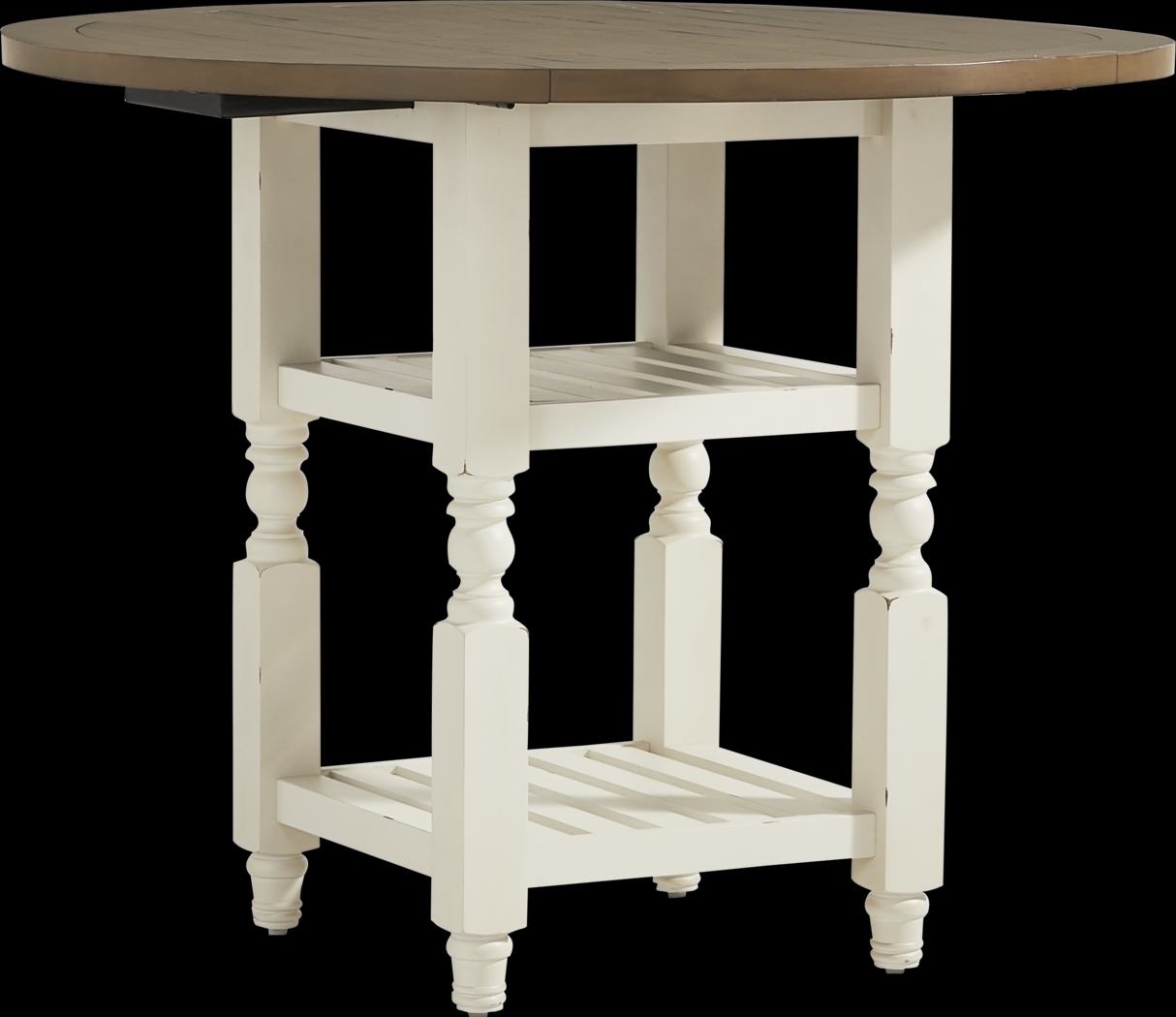 Spring Cottage White 6 Pc Round Counter Height Drop Leaf Dining Room - Thumbnail - Image 2