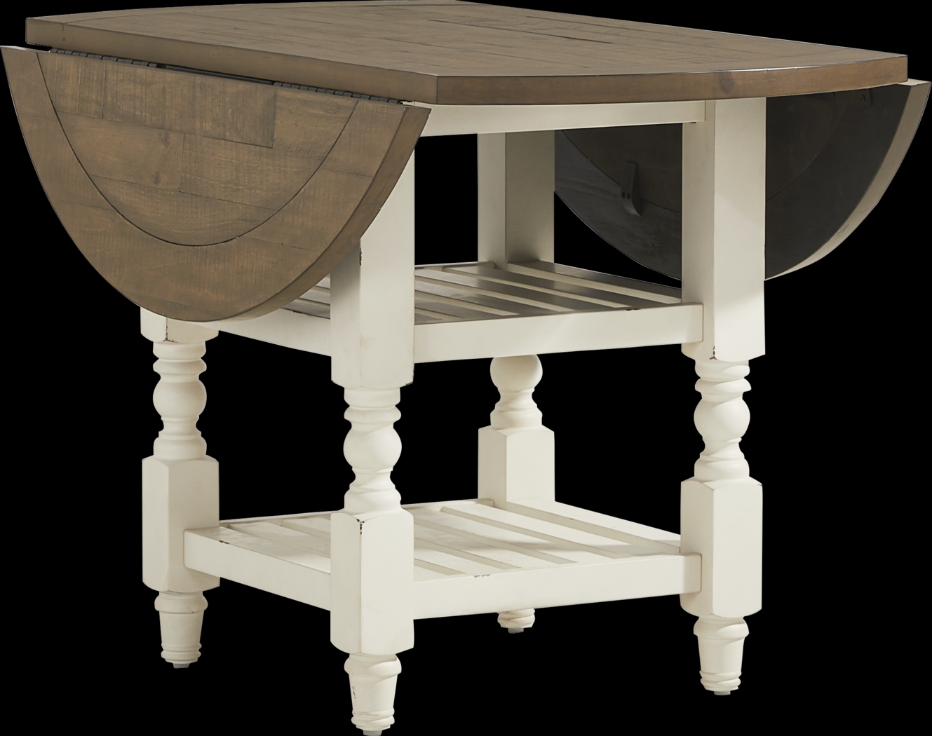 Spring Cottage White 5 Pc Round Drop Leaf Dining Room - Thumbnail - Image 3