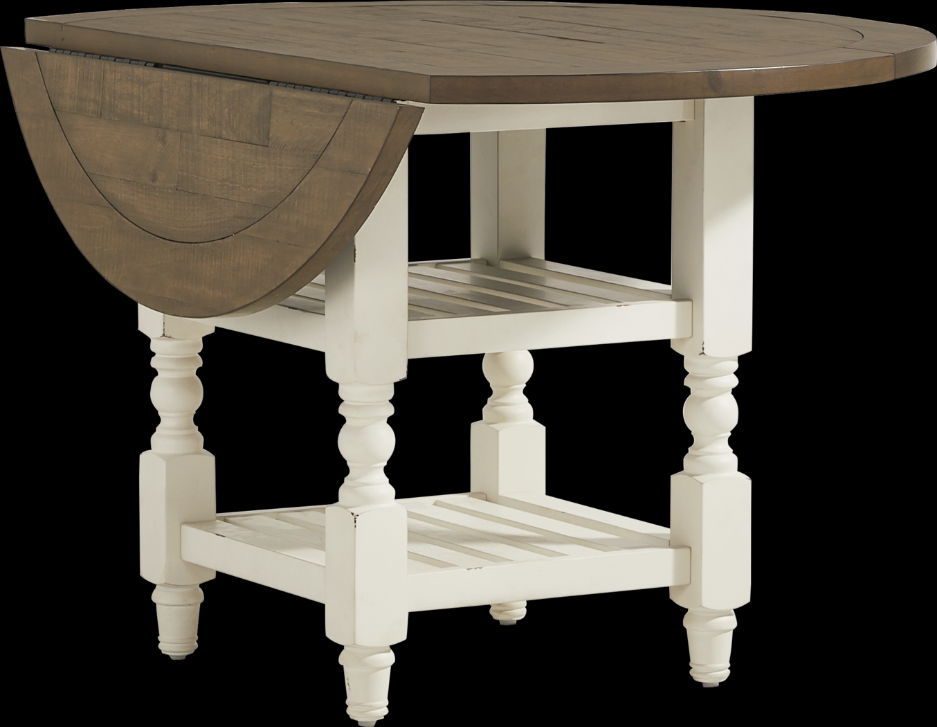 Spring Cottage White 5 Pc Round Drop Leaf Dining Room - Thumbnail - Image 4