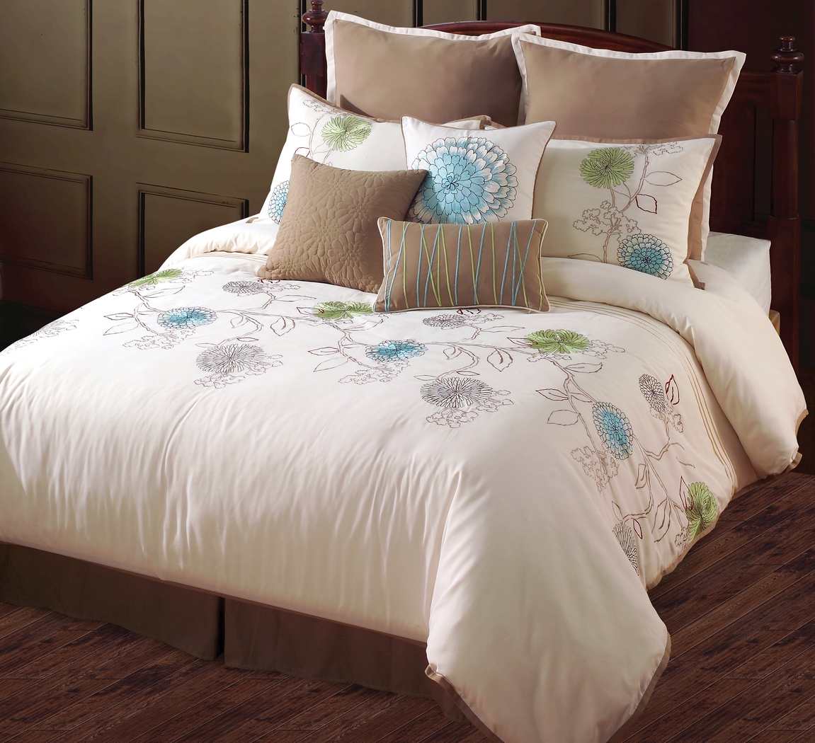 Spring Flower 7 Pc Queen Comforter Set - Thumbnail - Image 1