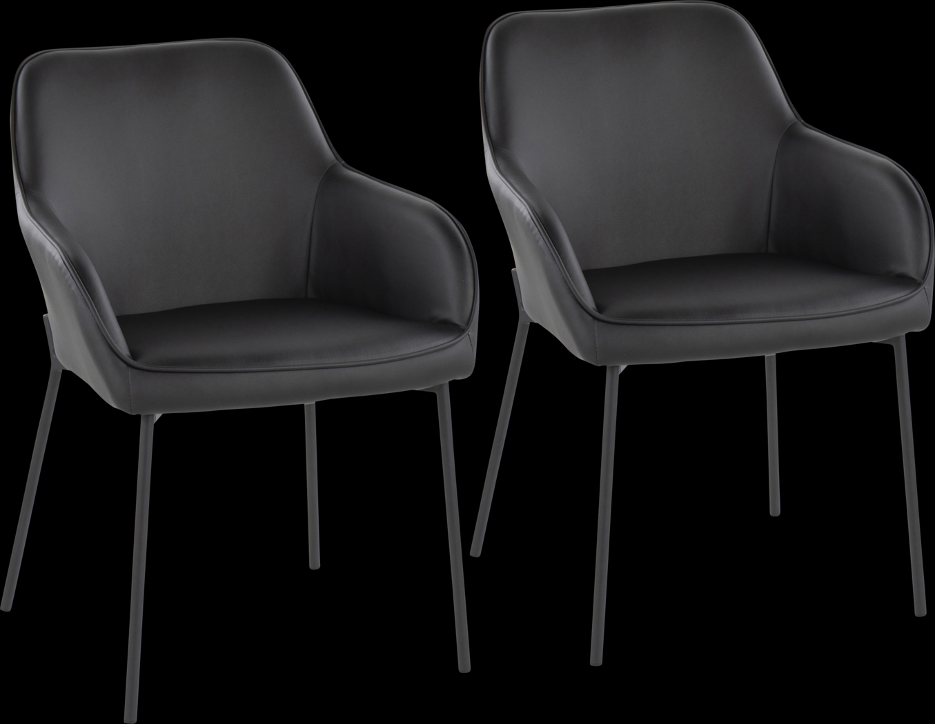 Springmire II Black Dining Chair Set of 2 - Thumbnail - Image 1