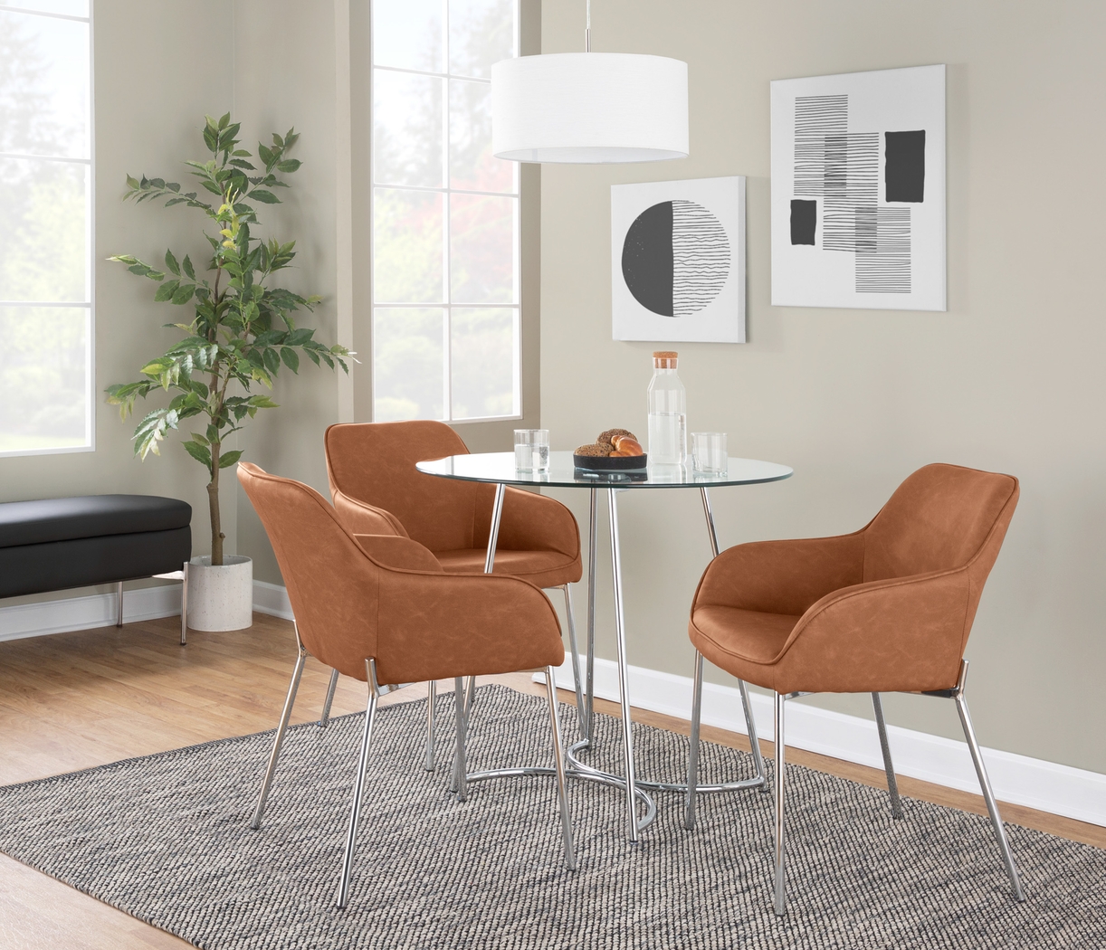 Springmire III Camel Dining Chair Set of 2 - Thumbnail - Image 6