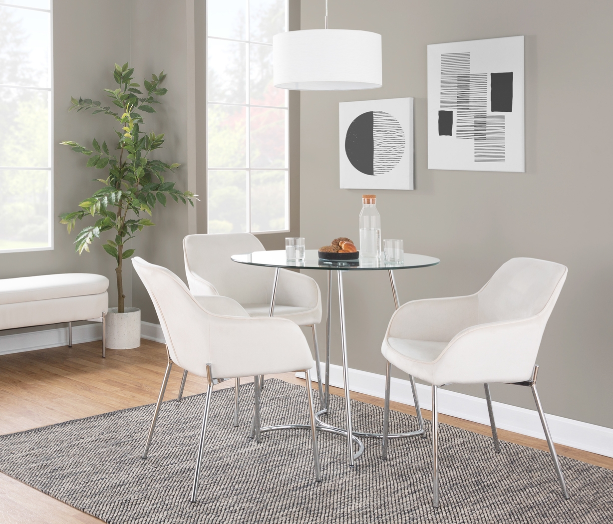 Springmire III Cream Dining Chair Set of 2 - Thumbnail - Image 6