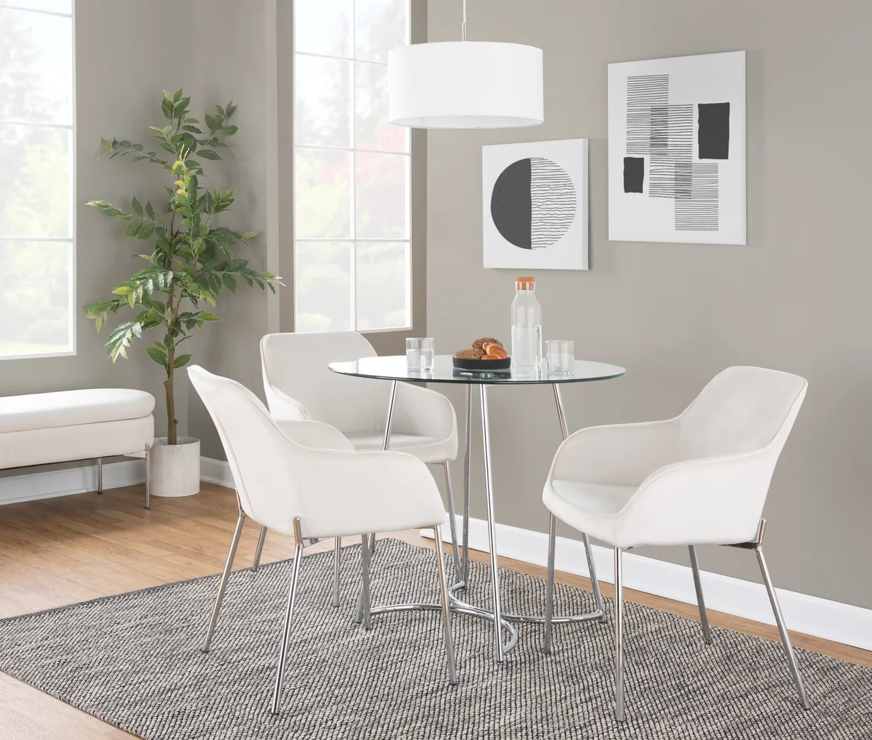 Springmire III White Dining Chair Set of 2 - Thumbnail - Image 8