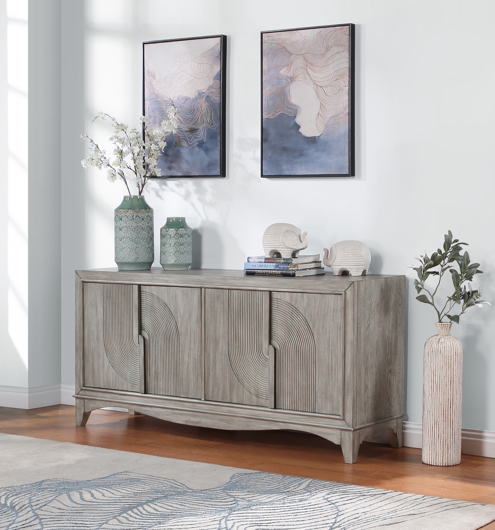 Springpine Gray Credenza - Thumbnail - Image 2