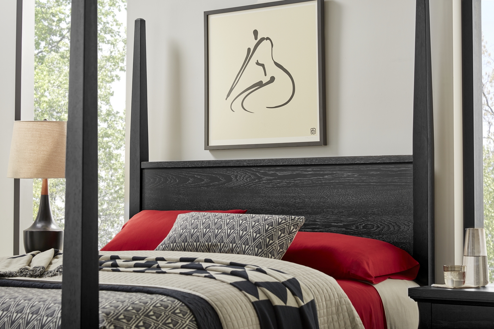 Springville Black 7 Pc Queen Poster Bedroom - Thumbnail - Image 3