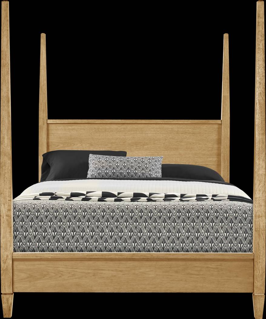 Springville Natural 3 Pc King Poster Bed - Thumbnail - Image 1