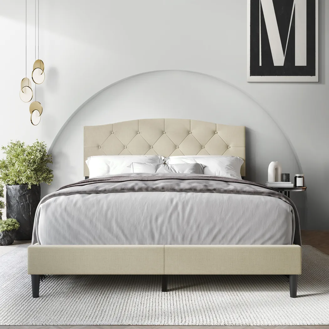 Sprucerow Beige Queen Bed - Thumbnail - Image 2