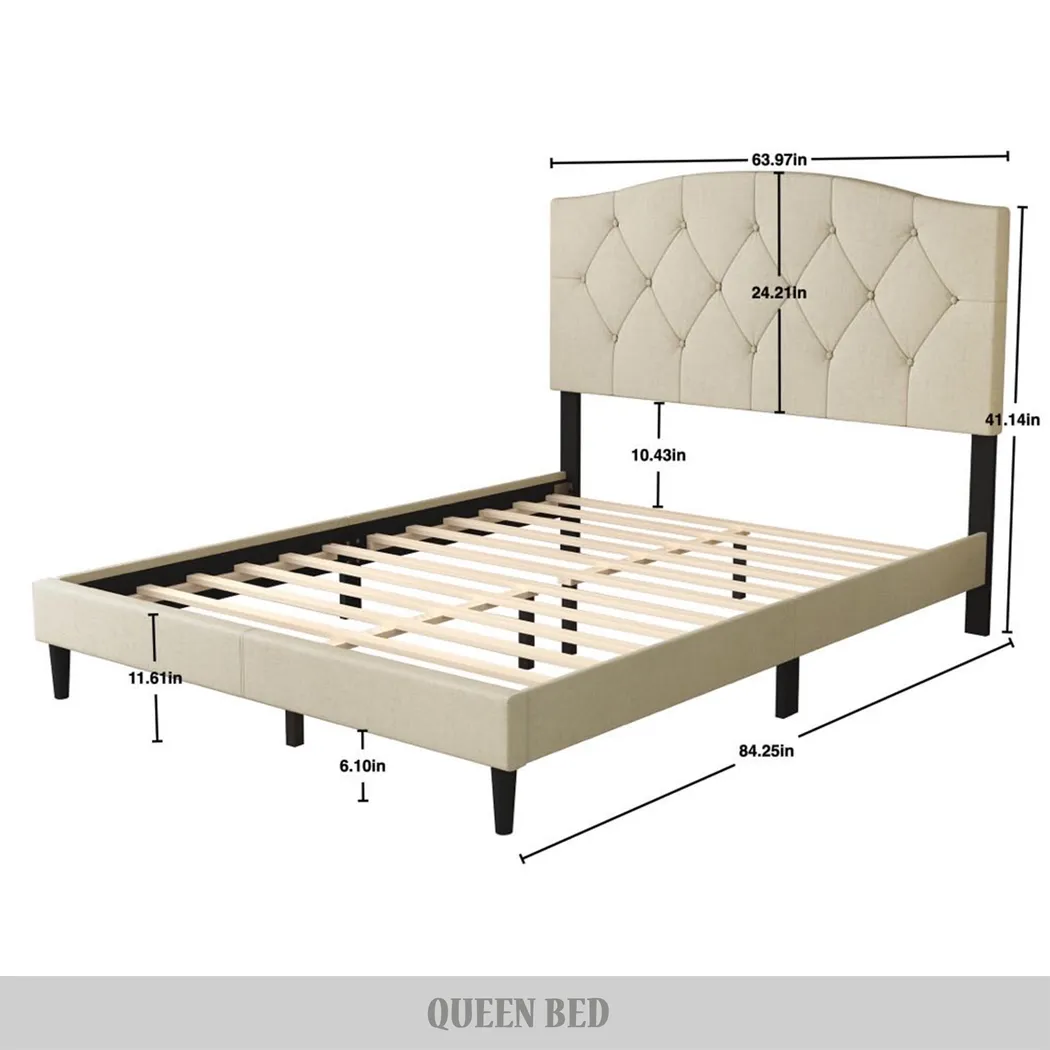 Sprucerow Beige Queen Bed - Thumbnail - Image 7