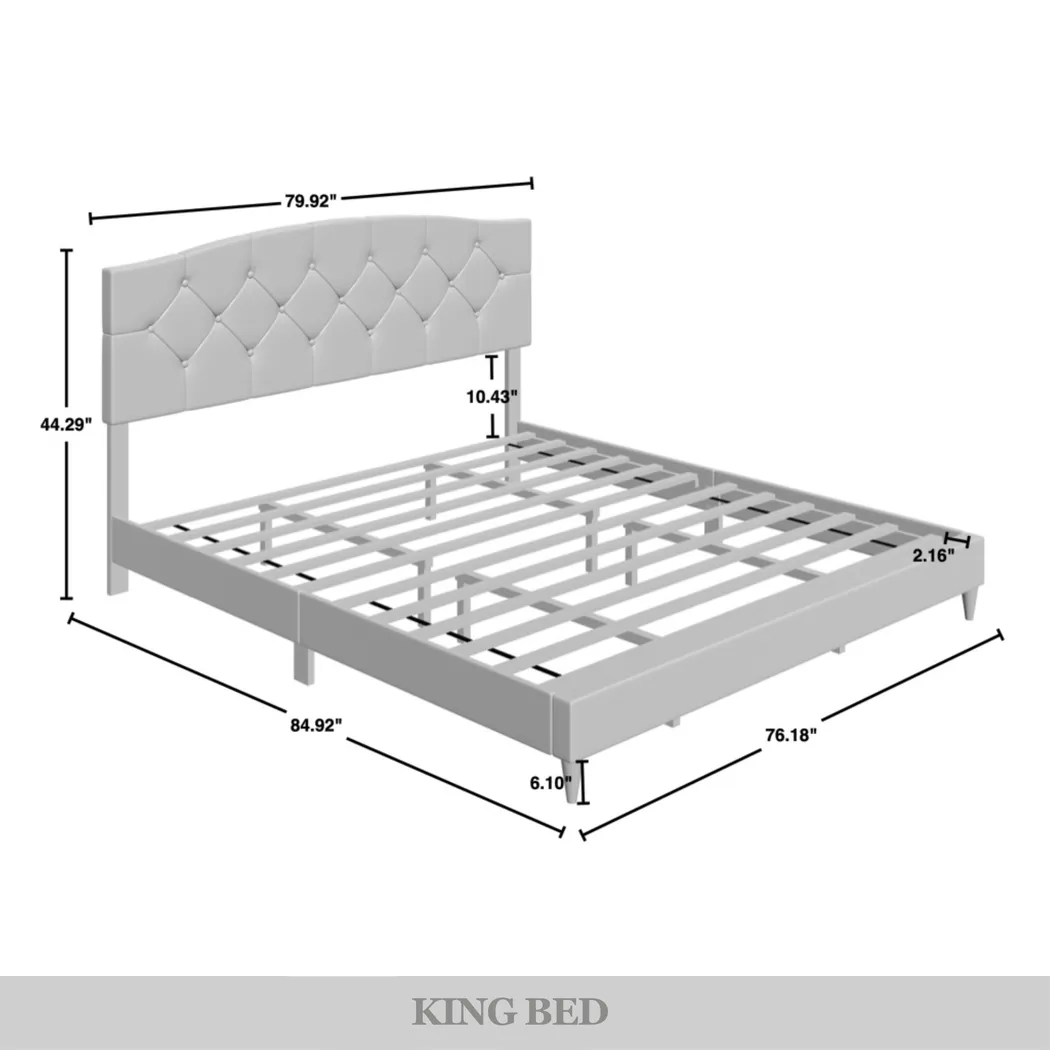 Sprucerow Light Gray King Bed - Thumbnail - Image 3