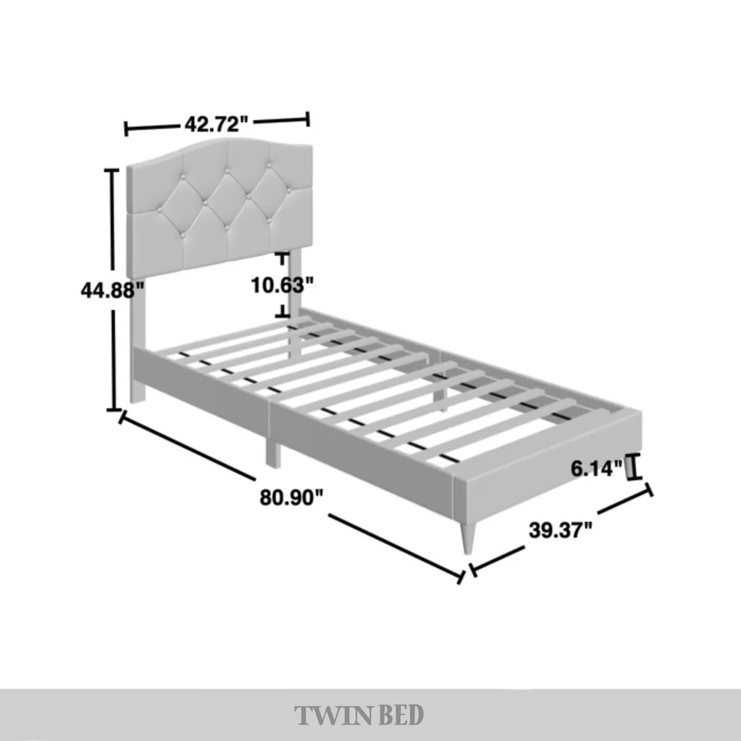 Sprucerow Light Gray Twin Bed - Thumbnail - Image 8