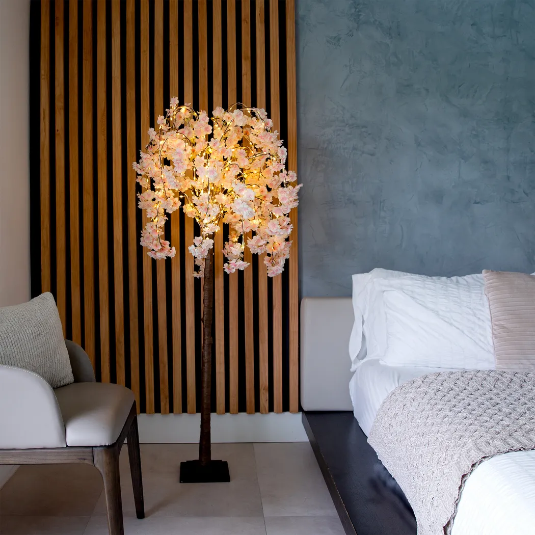 Squirek Pink Silk Tree with Lights - Thumbnail - Image 2