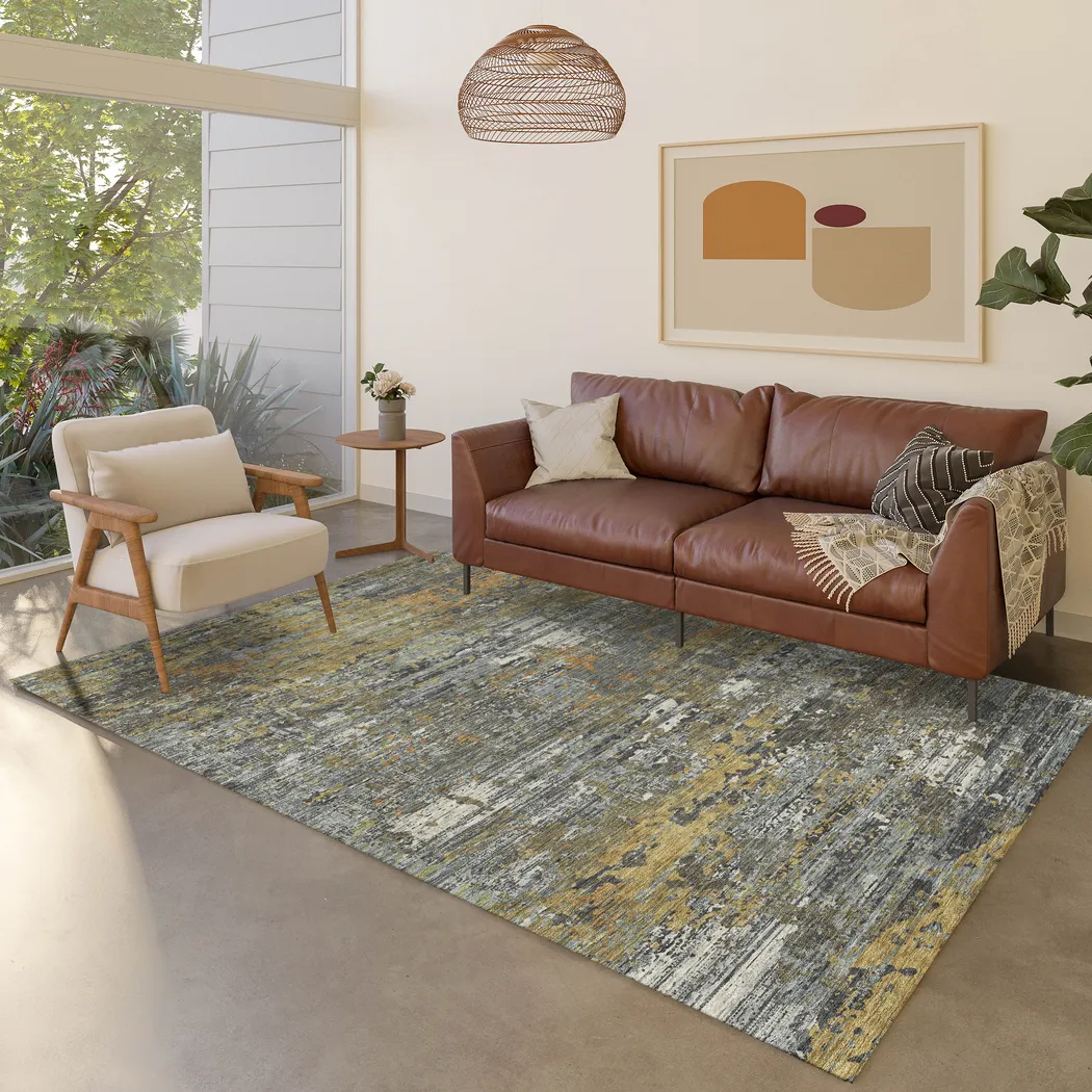 Srisor Gray 5' x 8' Machine Washable Rug - Thumbnail - Image 2