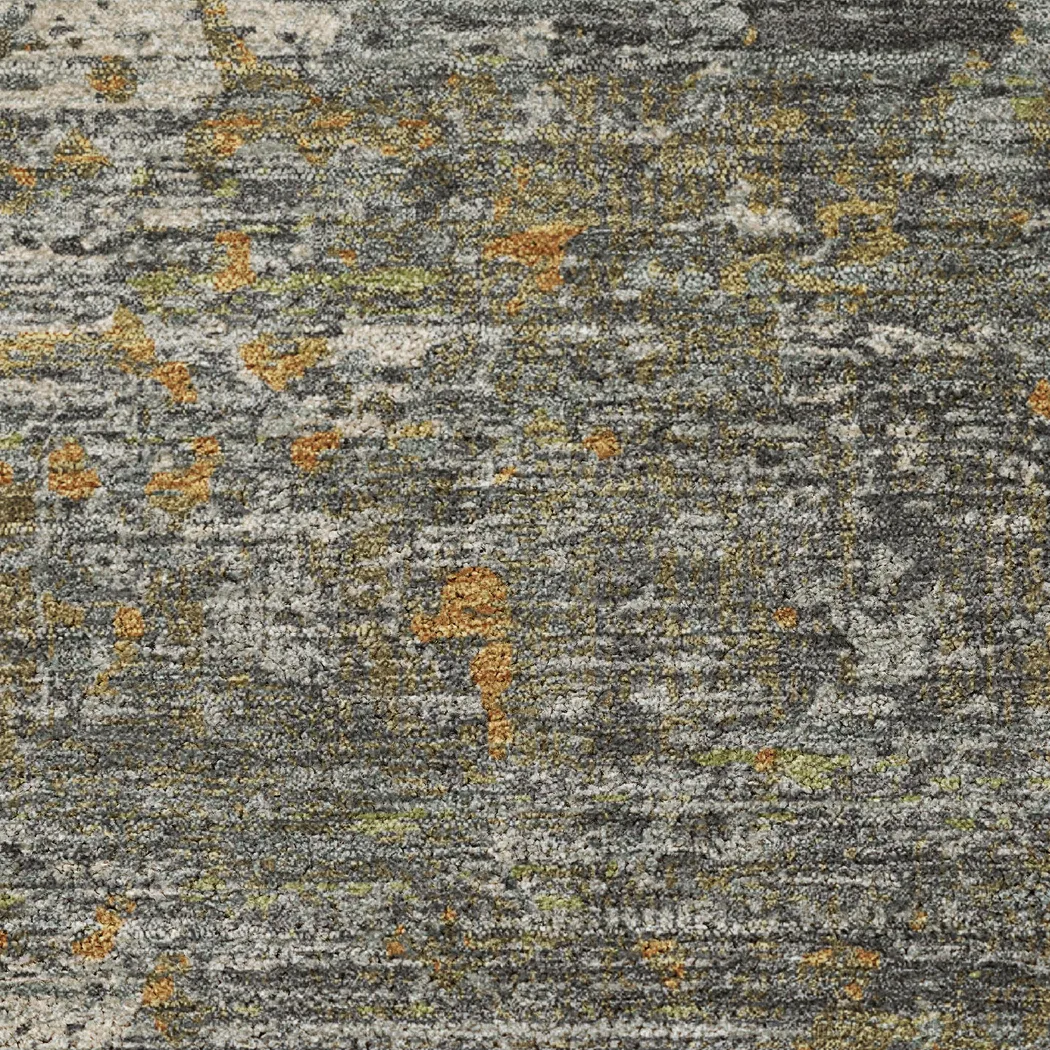 Srisor Gray 8' Round Machine Washable Rug - Thumbnail - Image 3