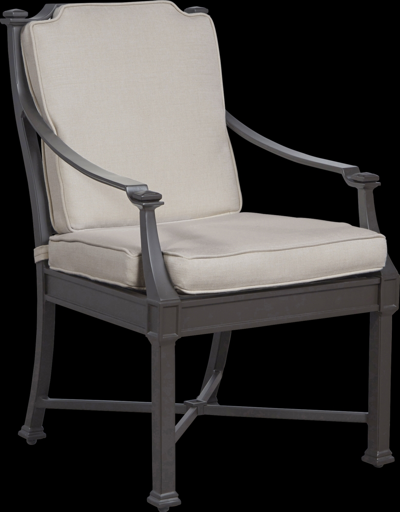St. Laurent Mocha Arm Chair with Sand Cushions - Thumbnail - Image 1