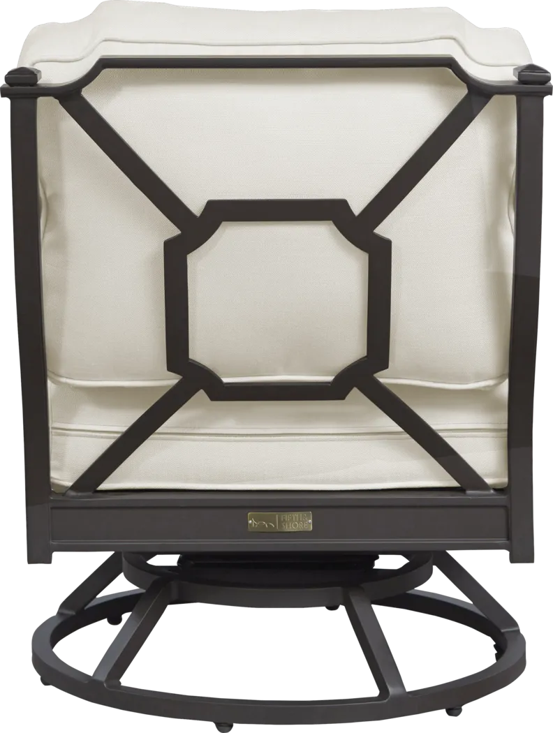 St Laurent Mocha Swivel Chair with Linen Cushions - Thumbnail - Image 2