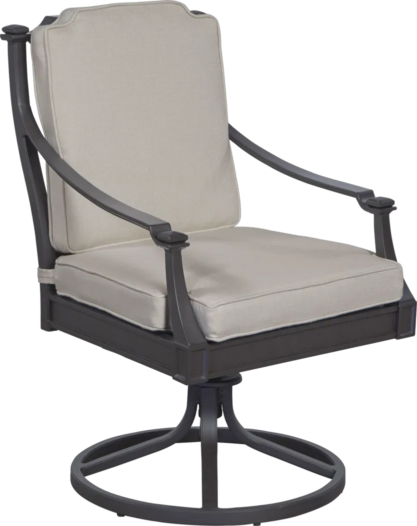 St. Laurent Mocha Swivel Rocker Chair with Sand Cushions - Thumbnail - Image 1
