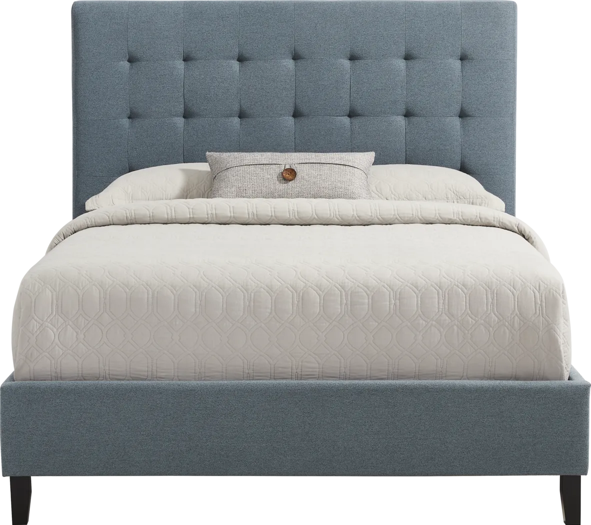 St. Marten Blue 3 Pc King Upholstered Bed - Thumbnail - Image 1