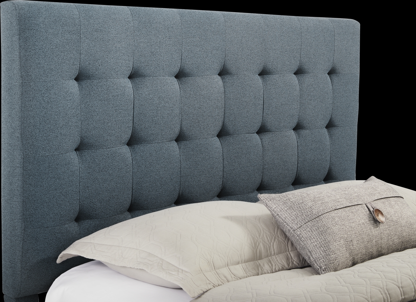 St. Marten Blue 3 Pc Queen Upholstered Bed - Thumbnail - Image 2