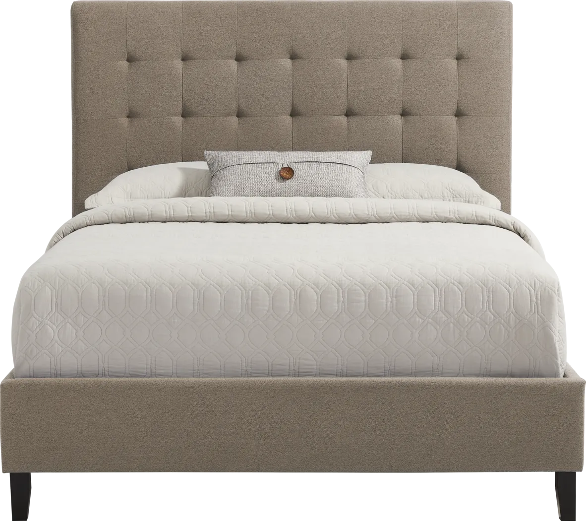 St. Marten Taupe 3 Pc Queen Upholstered Bed - Thumbnail - Image 1