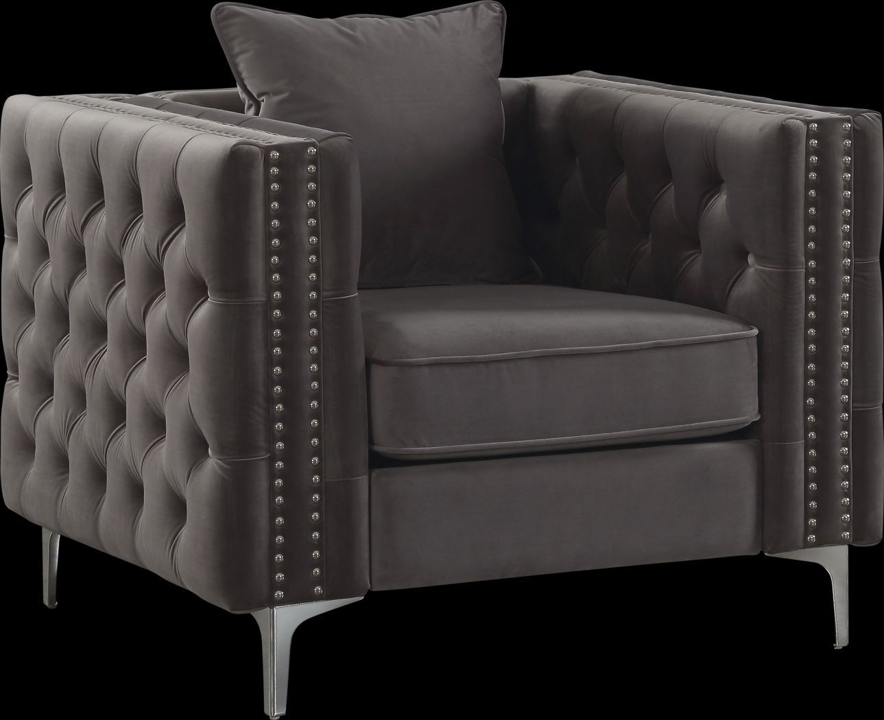 Staceyvette Dark Gray Accent Chair - Thumbnail - Image 1
