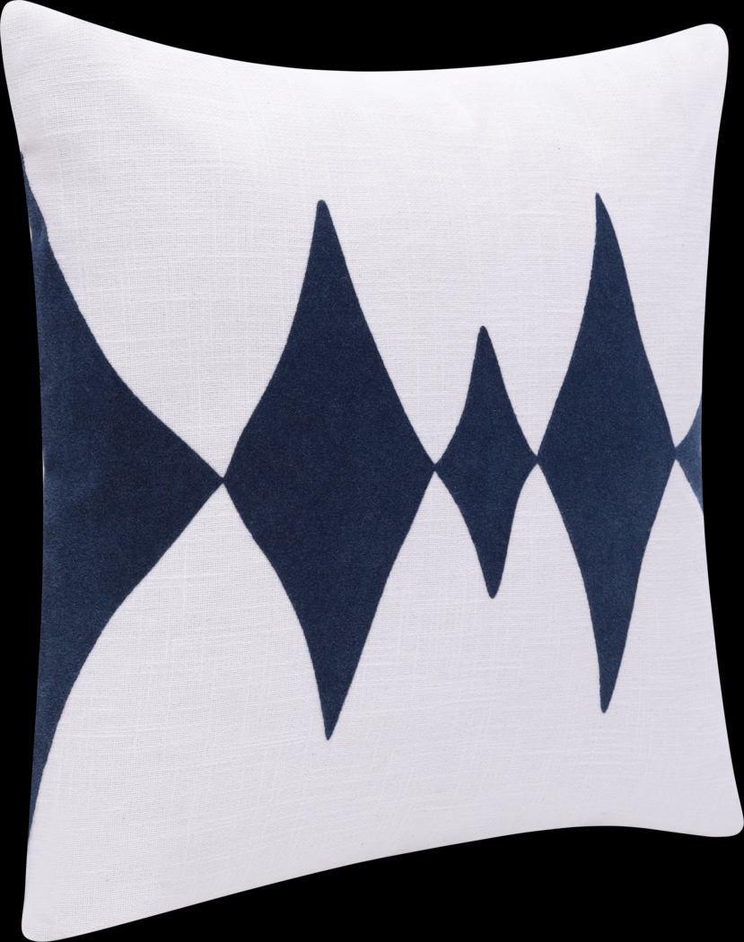 Stacy Garcia Vril Dark Blue/White Accent Pillow - Thumbnail - Image 4