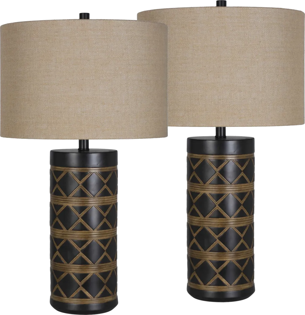 Stadler Place Black Lamp, Set of 2 - Thumbnail - Image 1