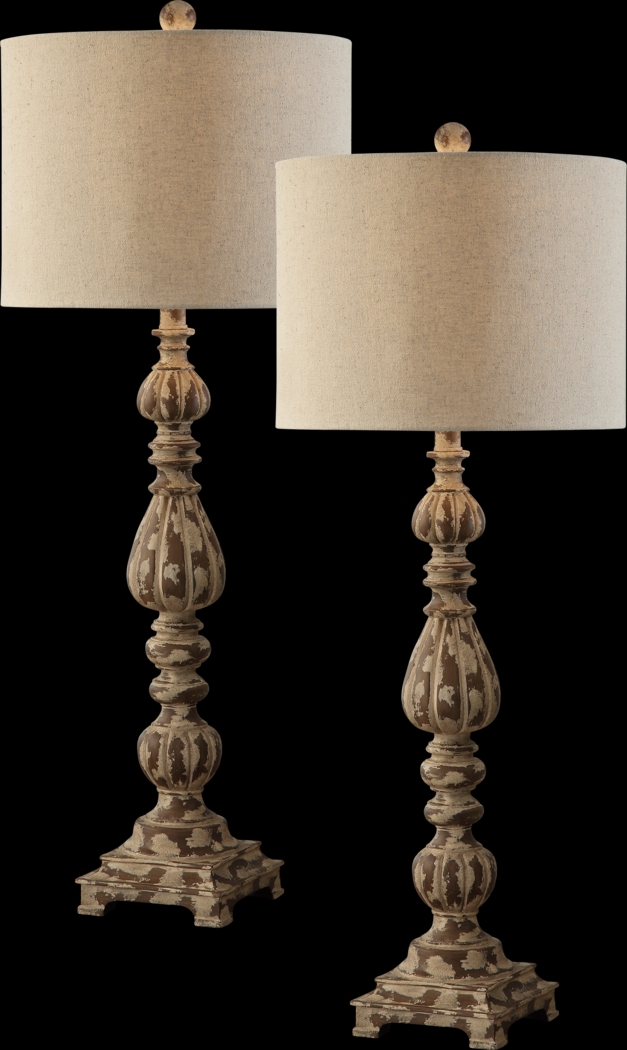 Stafford Park Beige Set of 2 Lamps - Thumbnail - Image 1