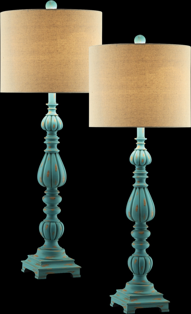 Stafford Park Blue Set of 2 Lamps - Thumbnail - Image 1