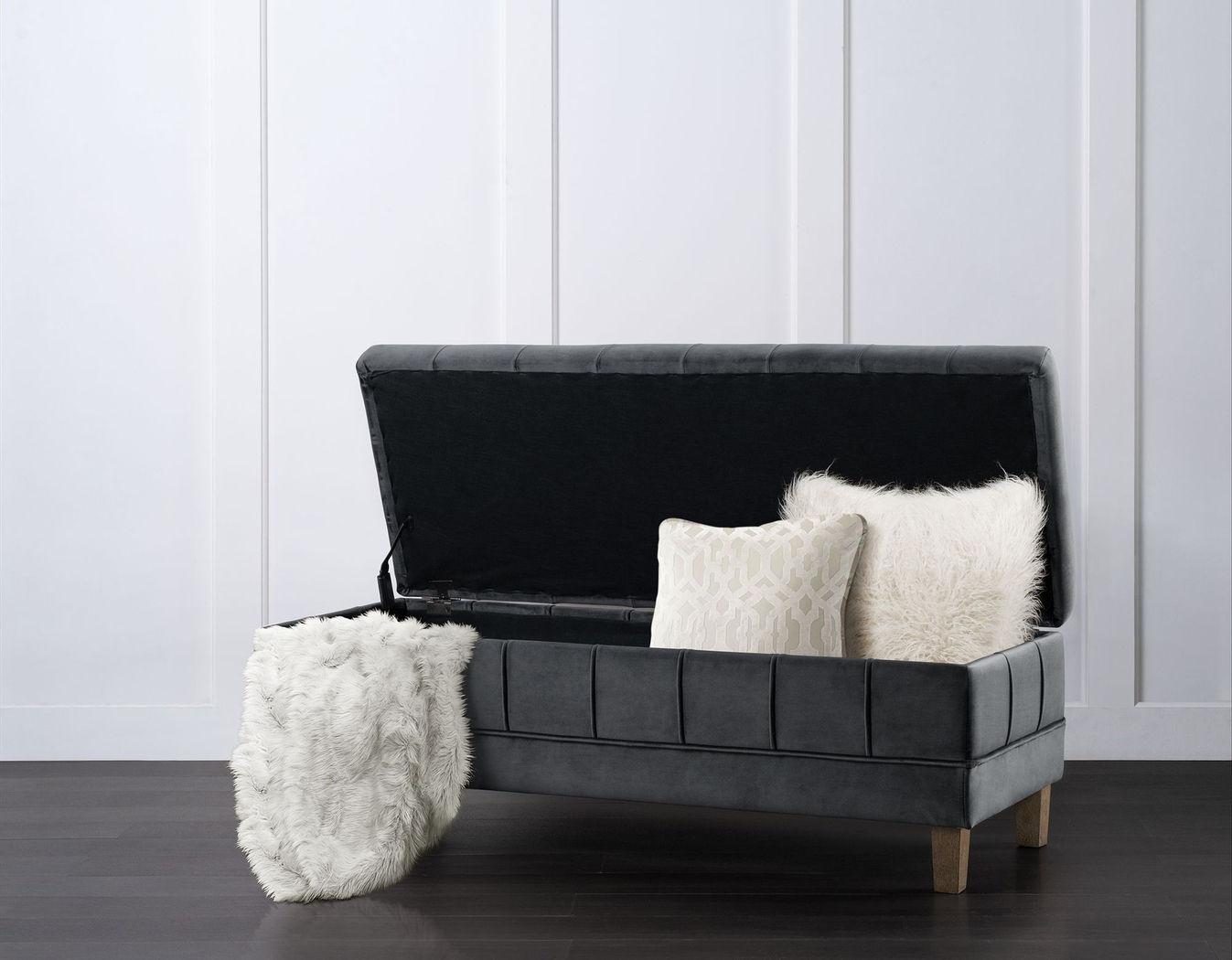 Staffordshire Gray Storage Ottoman - Thumbnail - Image 2