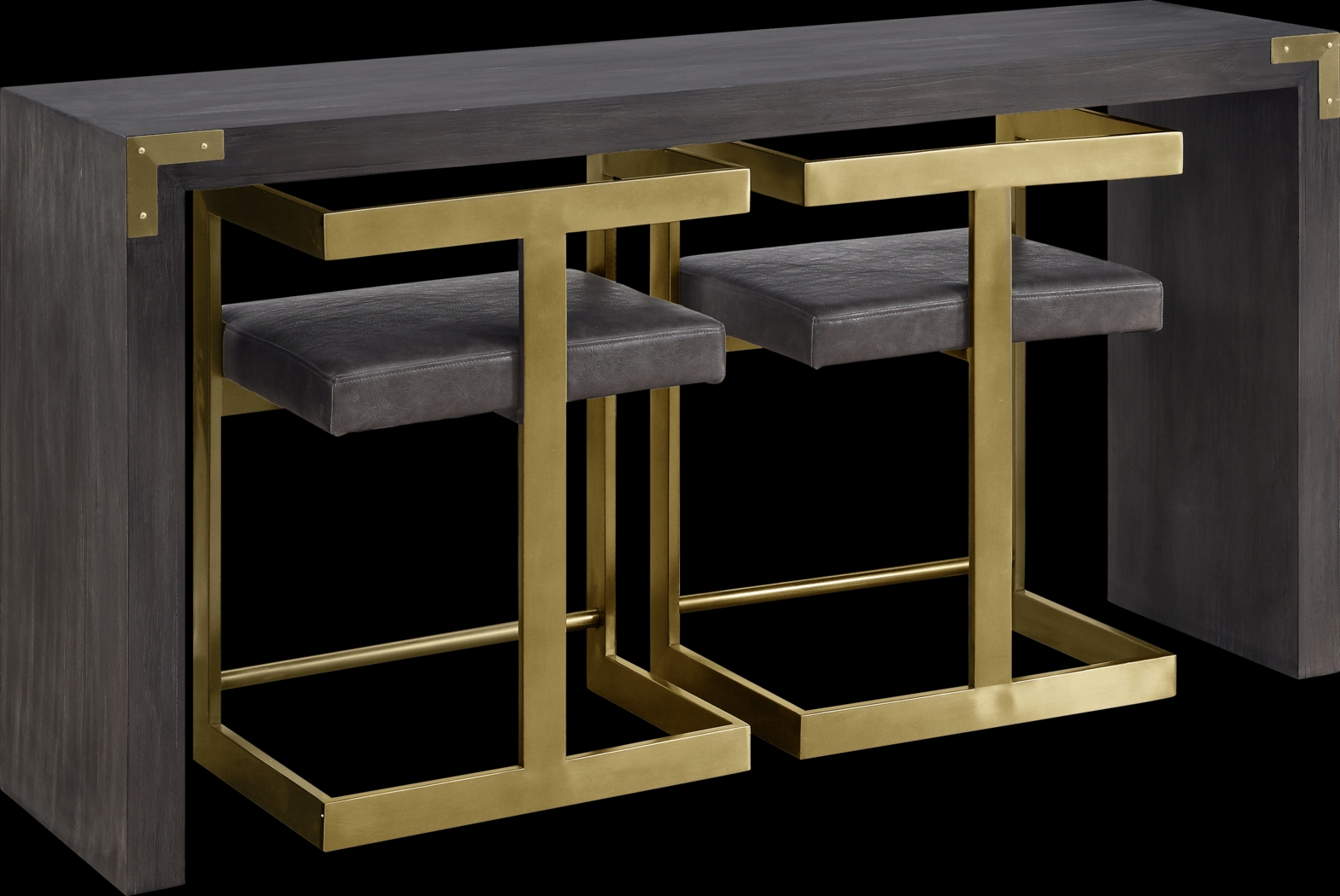 Stagner Gray Console Table With 2 Stools - Thumbnail - Image 1