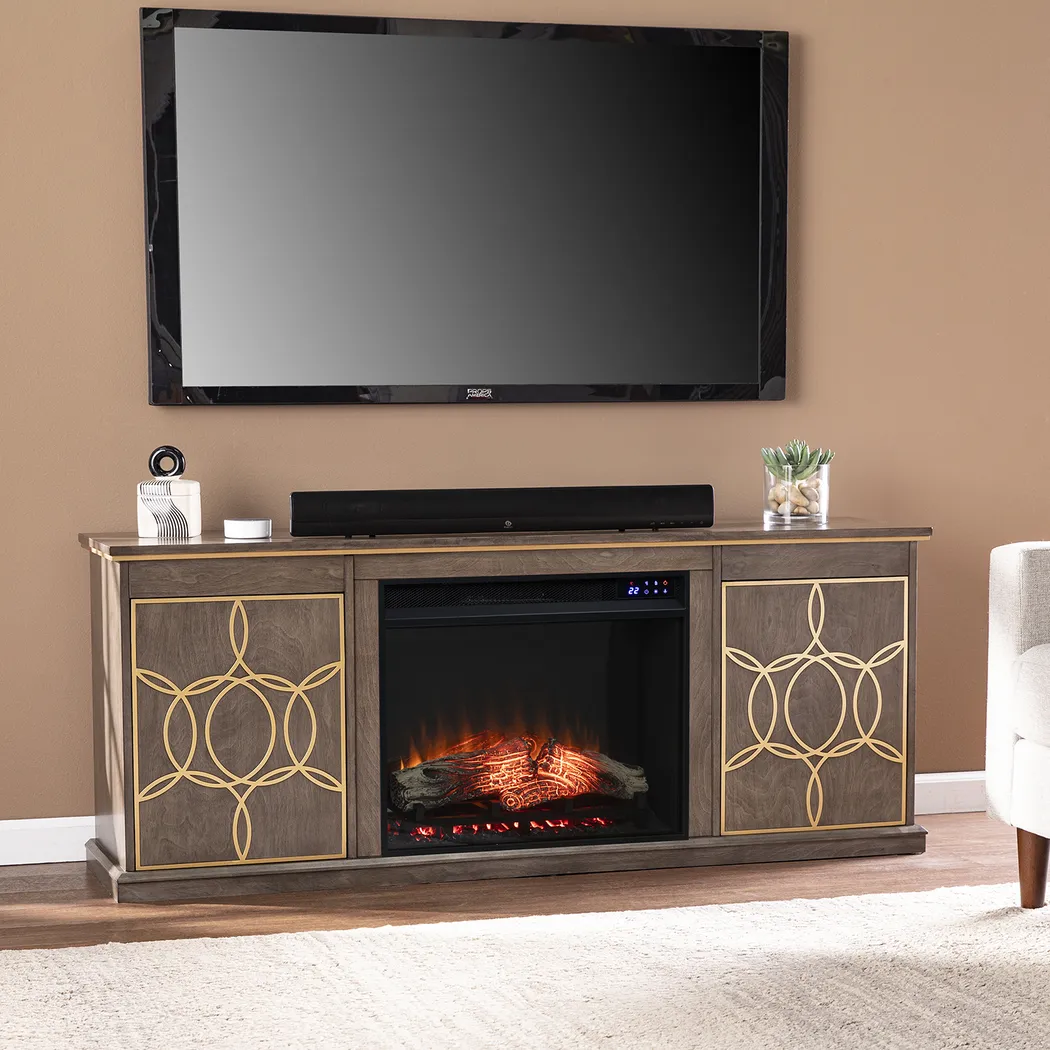 Stagwood IV Brown 60 in. Console With Touch Panel Fireplace - Image 5