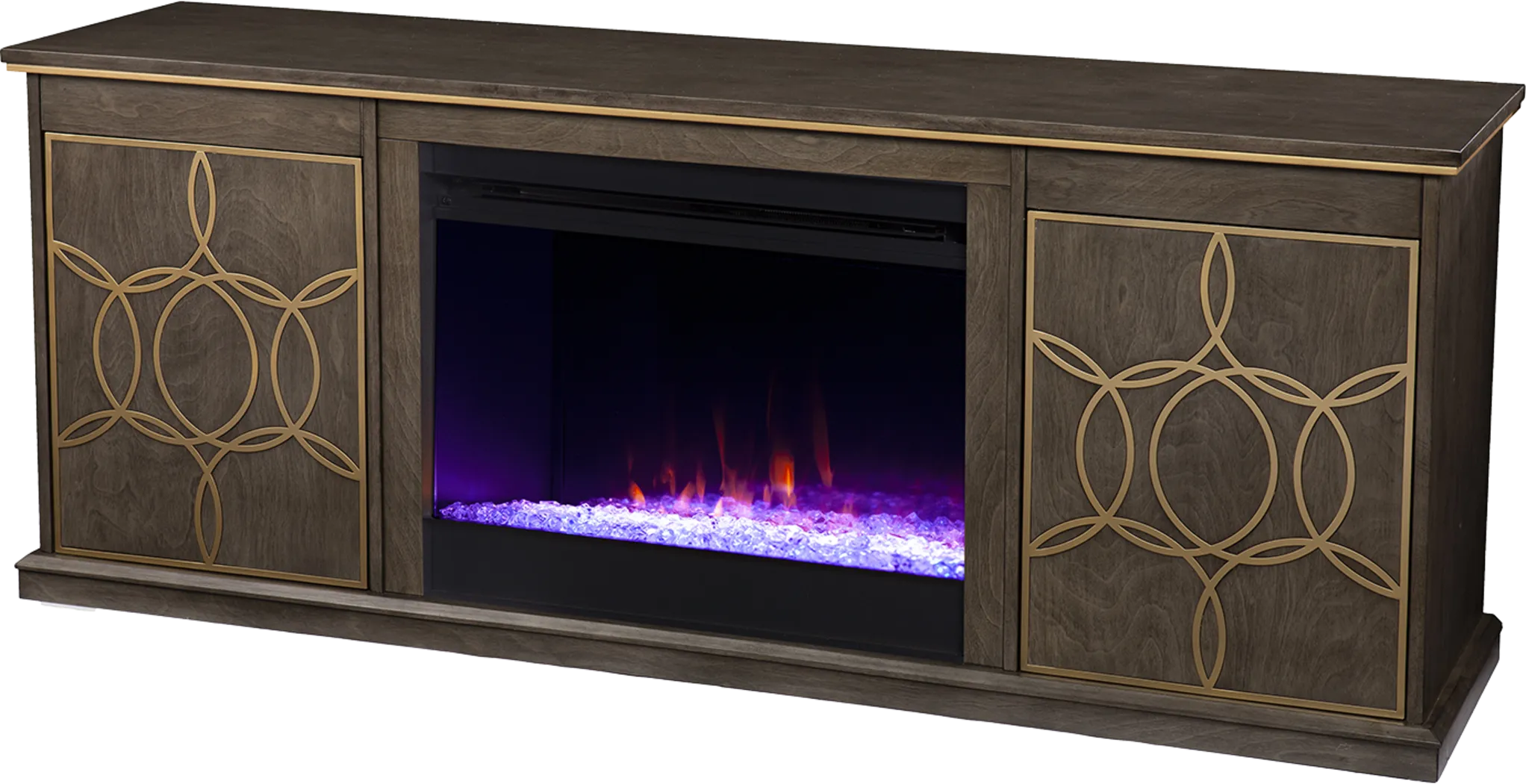 Stagwood I Brown 60 in. Console, With Color Changing Electric Fireplace - Thumbnail - Image 2