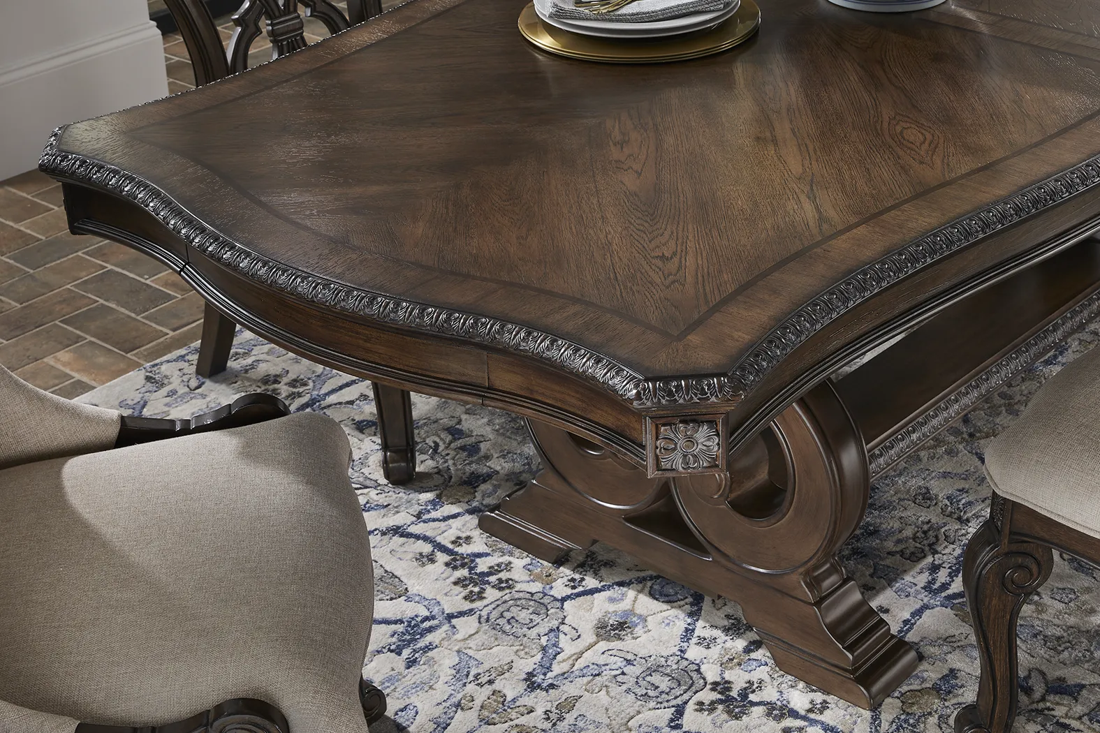 Stalton Estate Brown Pedestal Dining Table - Image 6
