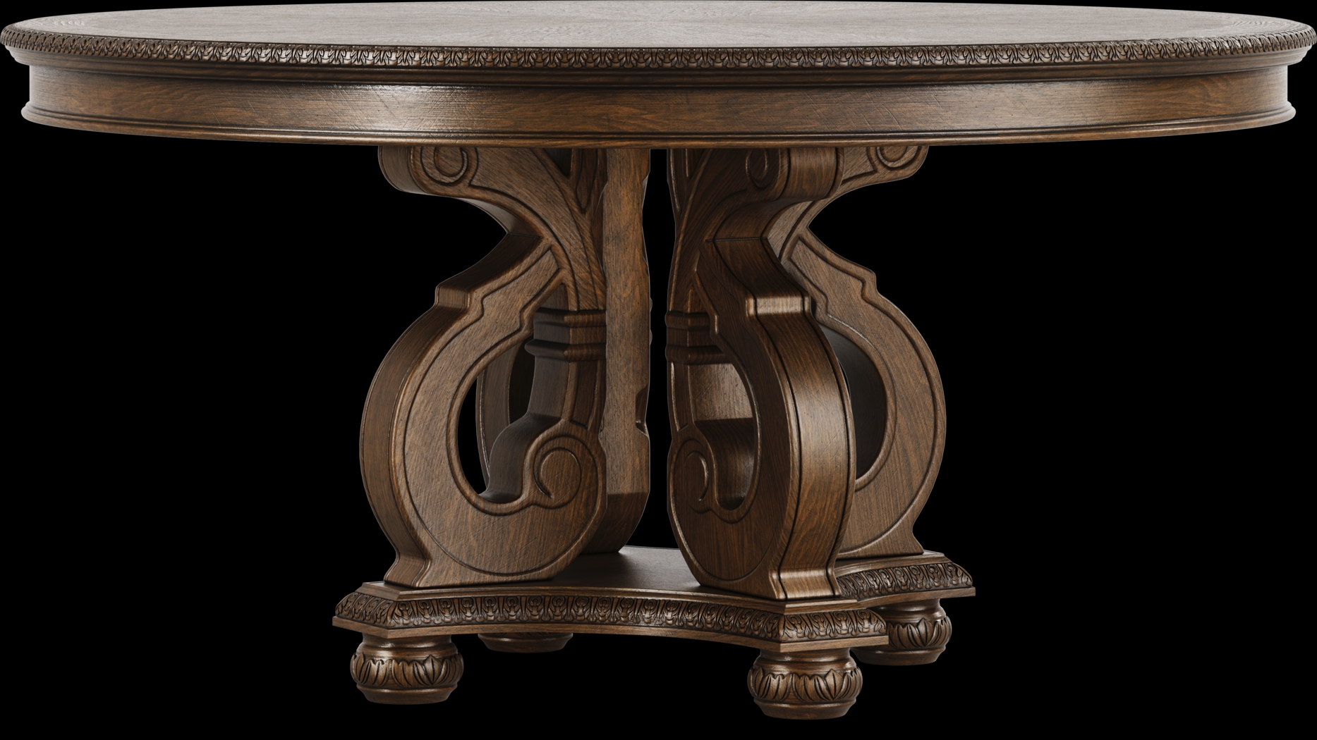 Stalton Estate Brown 5 Pc Round Dining Room with Upholstered Chairs - Thumbnail - Image 2