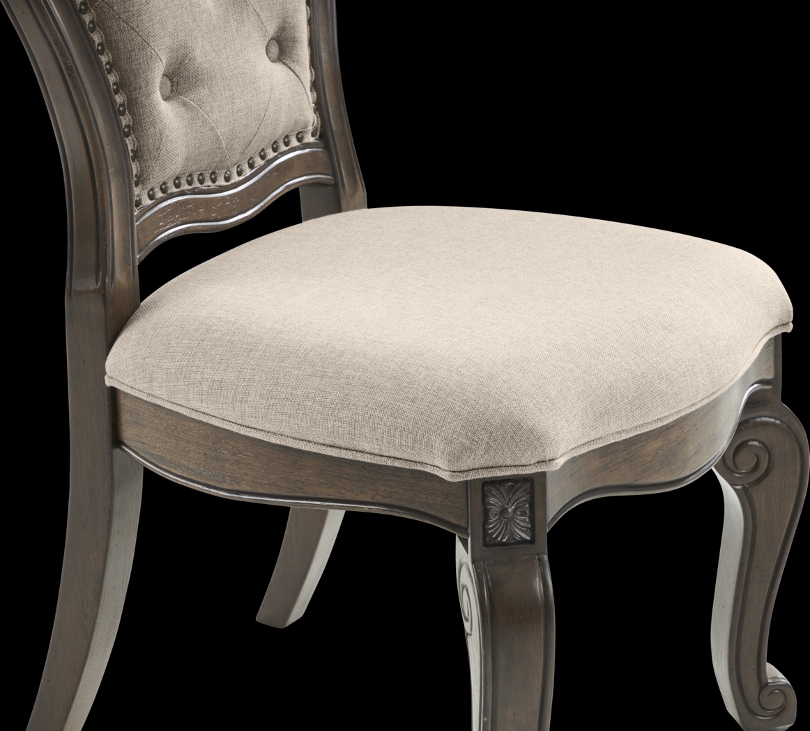 Stalton Estate Brown 5 Pc Round Dining Room with Upholstered Chairs - Thumbnail - Image 6