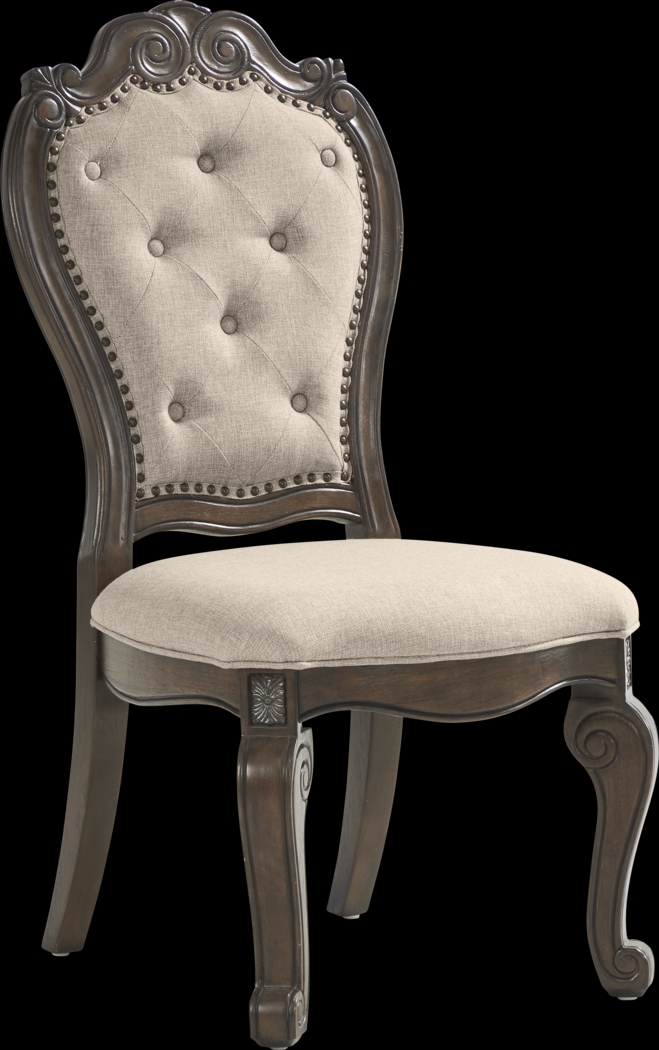 Stalton Estate Brown 5 Pc Round Dining Room with Upholstered Chairs - Thumbnail - Image 4