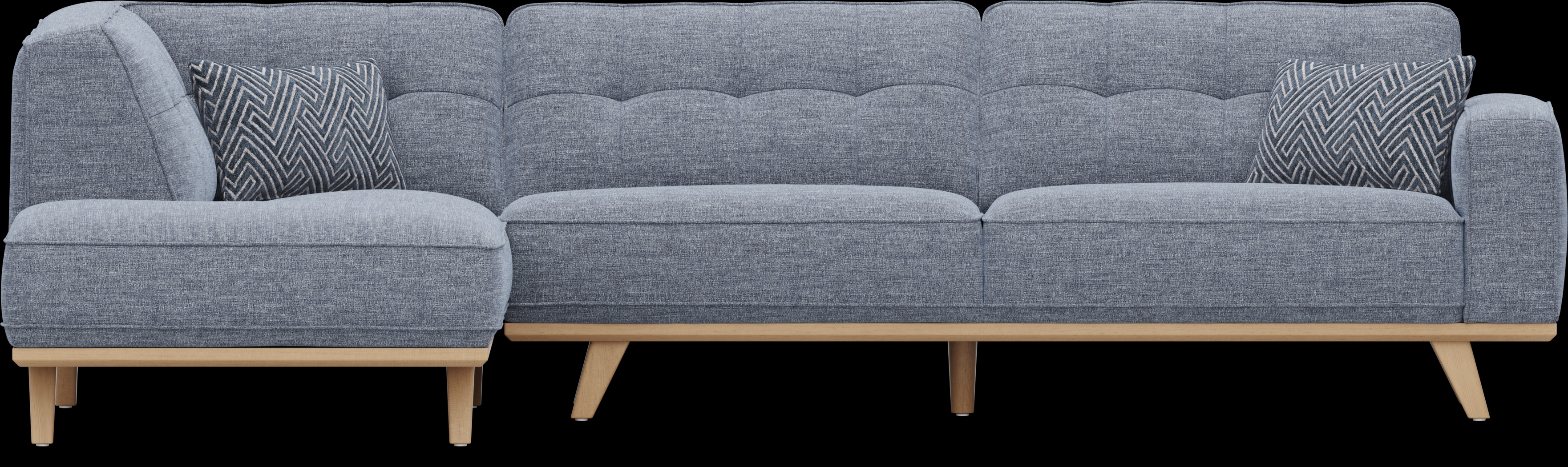 Stamford Bridge Denim 5 Pc Sectional Living Room - Thumbnail - Image 3